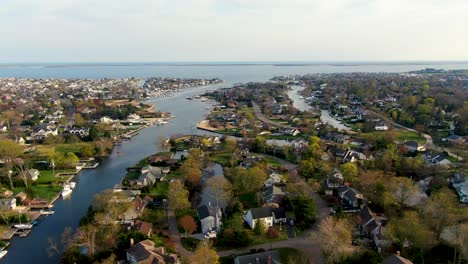 long island west babylon township with view of carlls river and great south bay