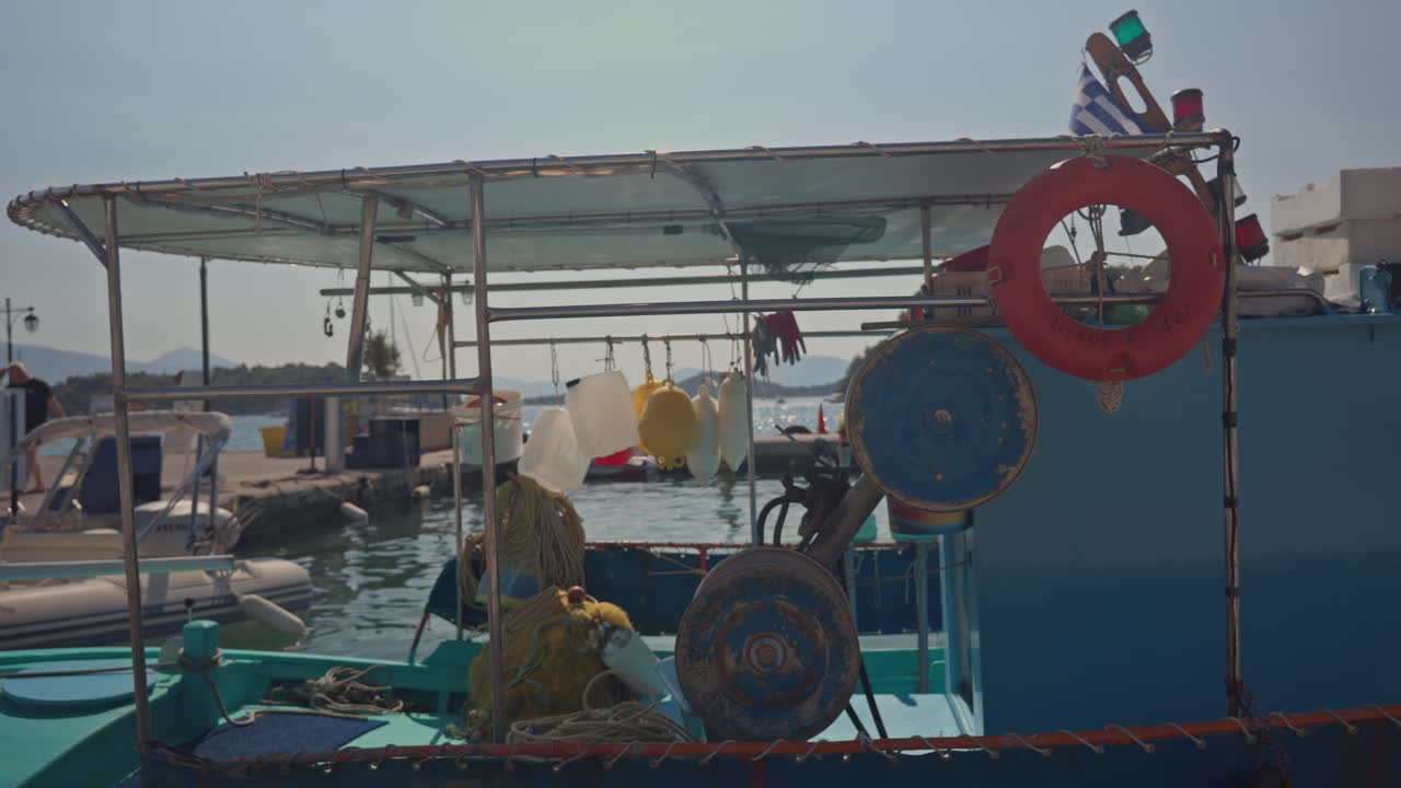 Fishing boats n the harbour of nydri, lefkada greece