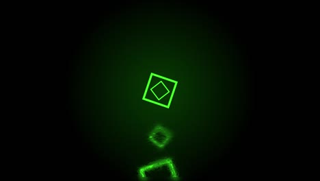 flying through squares that are reflected on a scratched surface