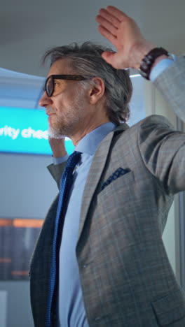 businessman waiting at airport