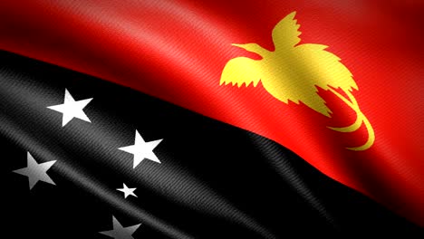 bandera de papúa nueva guinea. animación de bucle sin costuras. video de alta definición en 4k