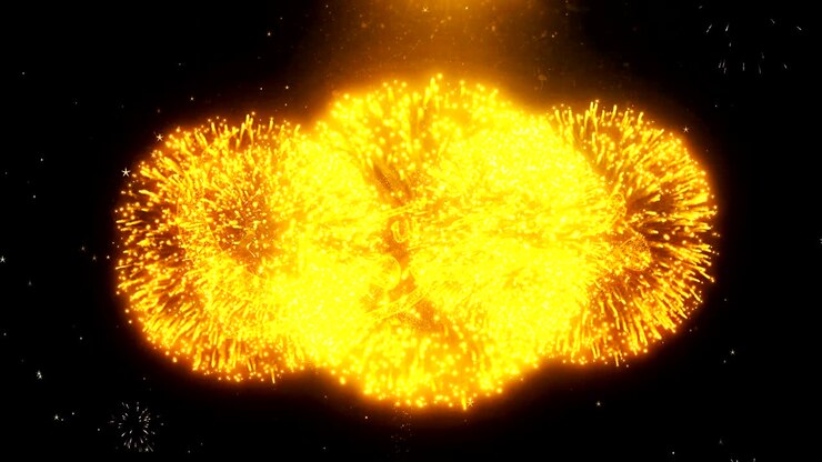 Muharram_Urdu Text Wish On Firework Display Explosion Particles.
