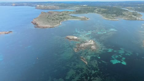 rocky islands off the coast of menorca, spain