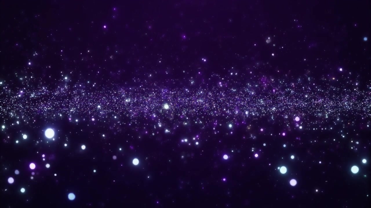 Abstract Background with Floating Purple and Blue Glowing Particles