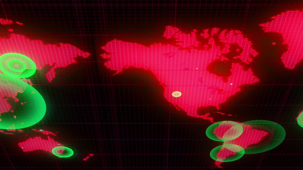 mapa del mundo animación de la pandemia del virus corona
