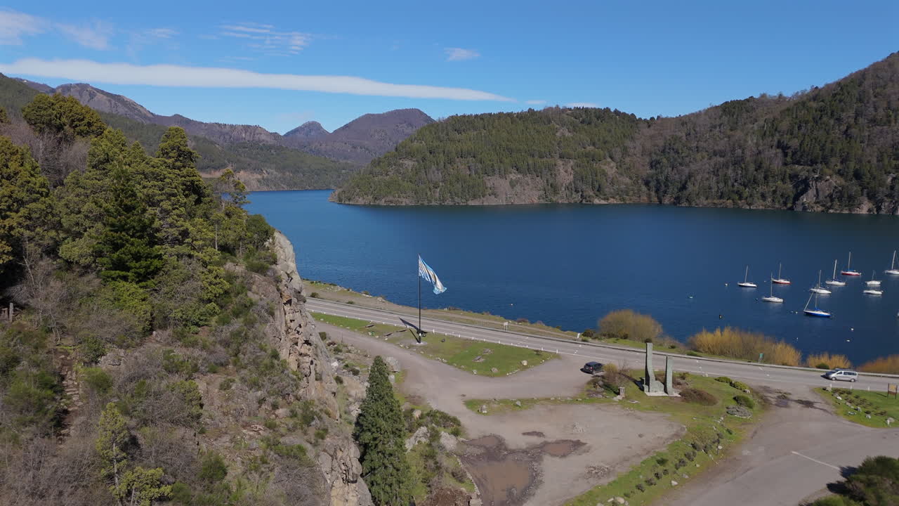 Aerial View of a Scenic Lake in Patagonia, Argentina