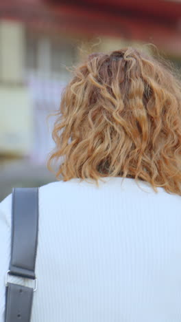 woman walking outdoors