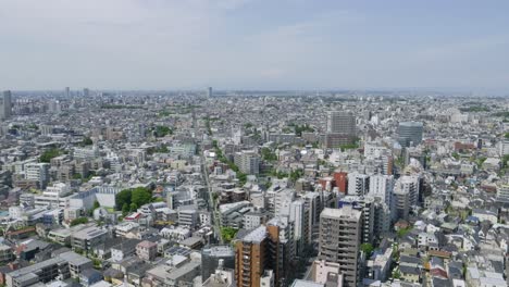 wide open panorama over western tokyo toward kanagawa from above