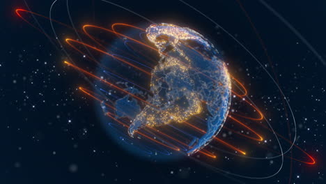 futuristic cg animation of earth