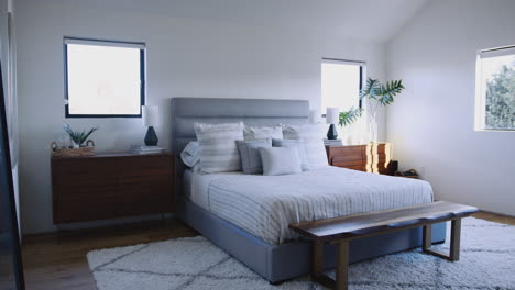 interior shot of stylish modern bedroom in empty house