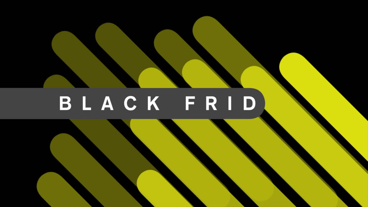 Testo Black Friday moderno con strisce gialle su sfumatura nera
