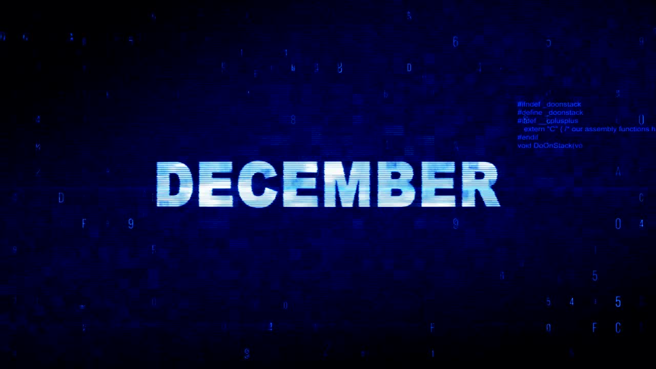 Teks Desember Derau Digital Efek Distorsi Glitch Berkedut Animasi Kesalahan