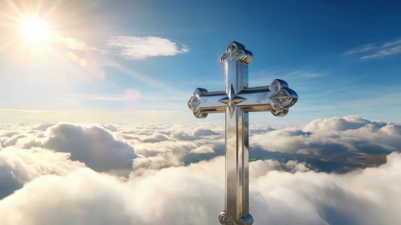 Sfondo di culto con croce cristiana.