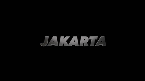 City-of-Jakarta,-Indonesia,-3D-graphic-title-brushed-steel-look,-fill-and-alpha-channel