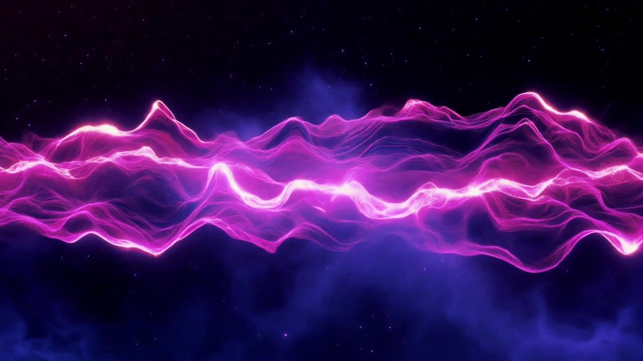 Abstract Glowing Pink Energy Wave in Deep Space