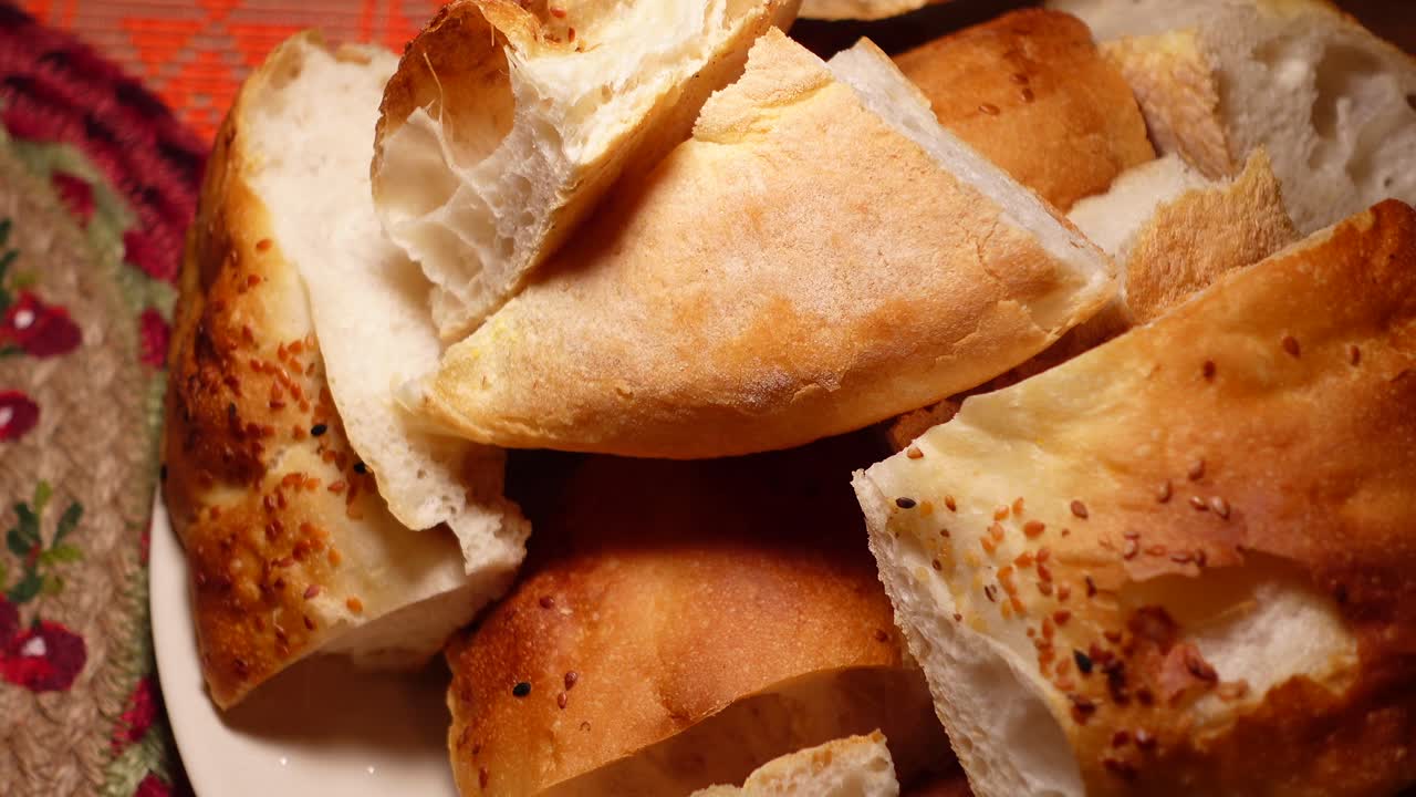 Pile of Sliced Turkish Bread