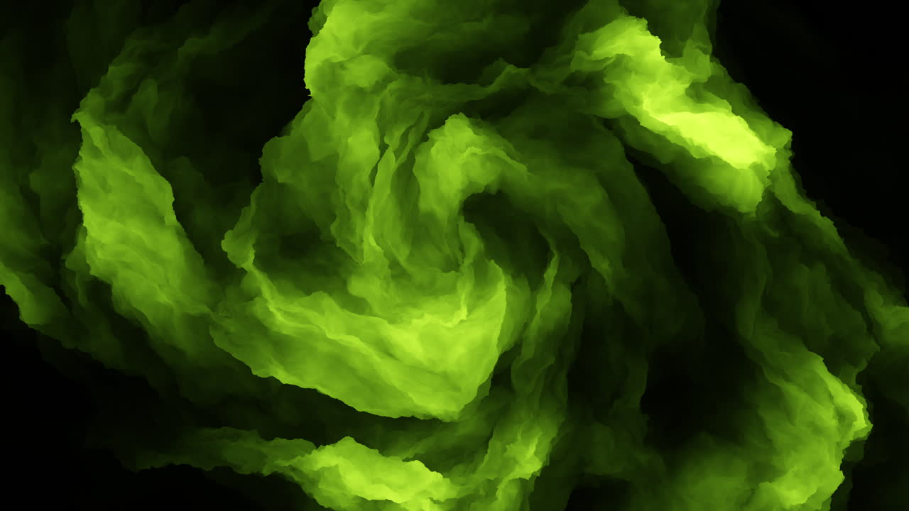 A spiraling green smoke rises mystically in the air, originating from an unseen source. Its shape captivates as it ascends gracefully in a spiral motion