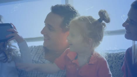 animation of mathematical drawings and equations over family using vr headset