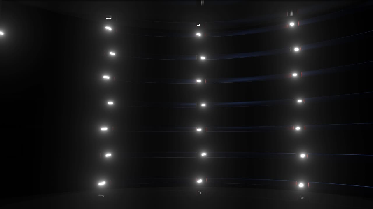 Futuristic Empty Room with Glowing Lights