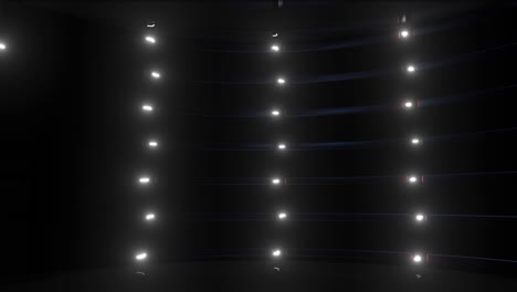 futuristic empty room with glowing lights