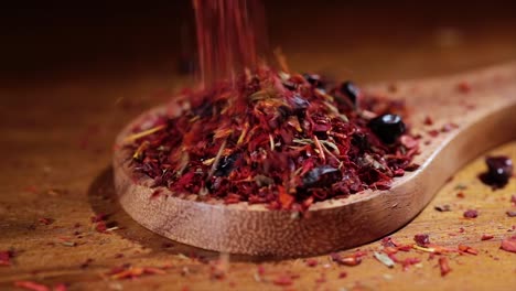 Mixed-of-hot-spices-from-red-pepper,-dried-garlic,-barberry,-turmeric-and-saffron