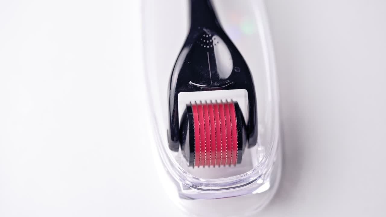 Dermaroller for medical micro needling therapy. Tool also known as: Derma roller, mesoroller, meso-roller, mesopen.