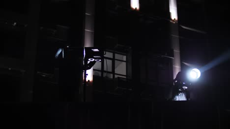 spotlight for effects shines in smoke
