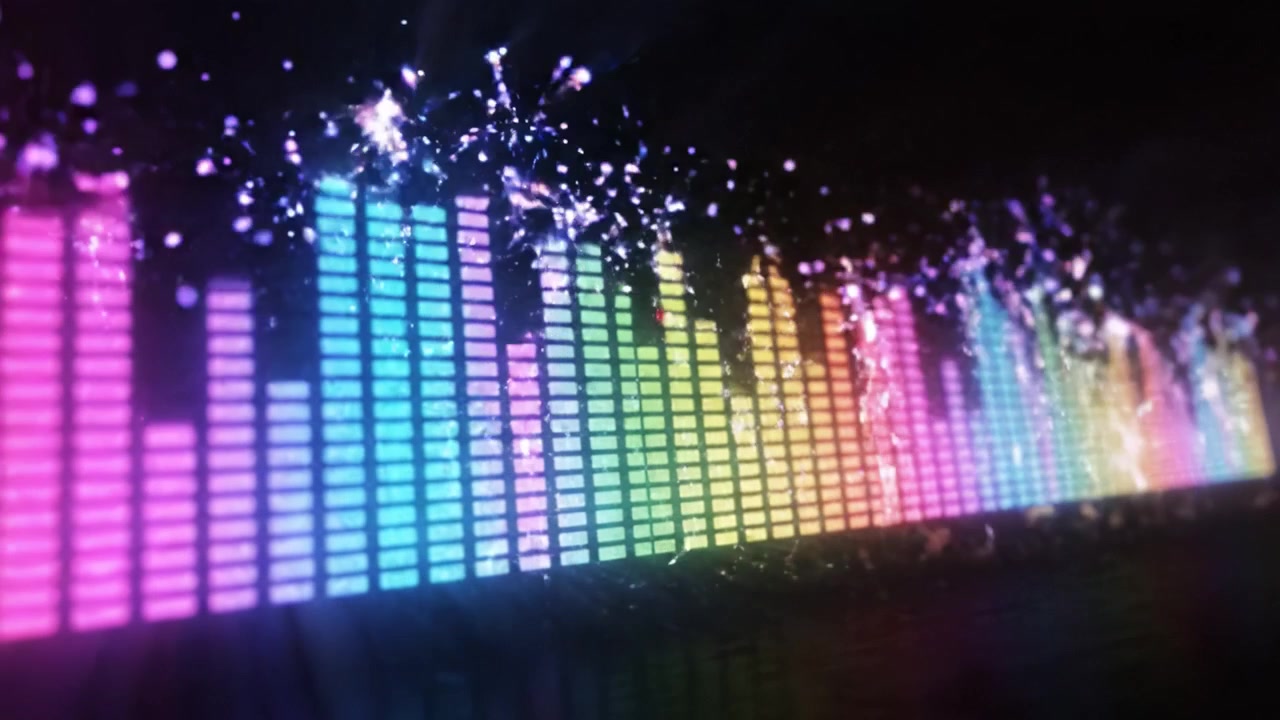 Dynamic Audio Visualization: A Stunning Display of Colorful Sound Waves Representing Music Frequencies and Beats in a Vibrant Graphical Format