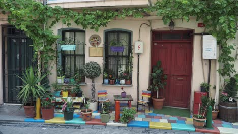 colorful house with flowers and plants