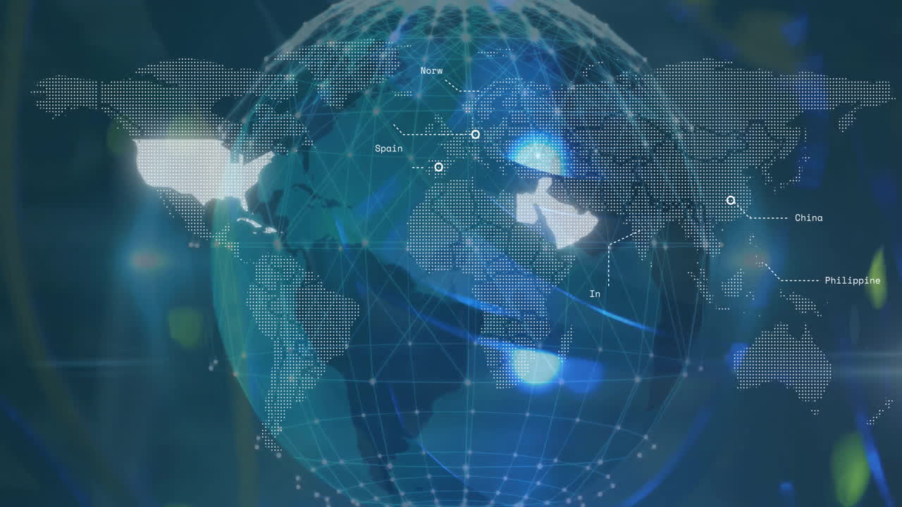 세계 지도 및 데이터 처리에 대한 세계 지도 애니메이션