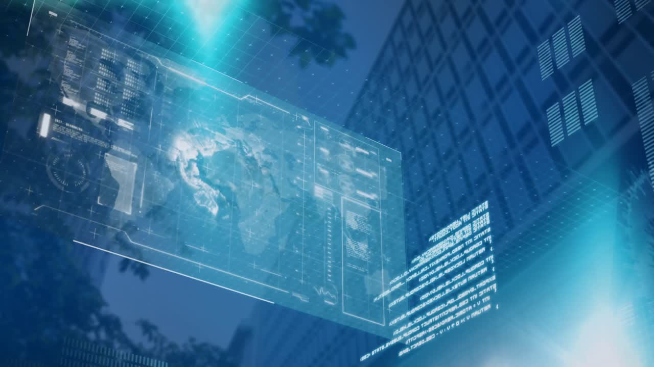 지구의 애니메이션과 도시 풍경에 대한 데이터 처리