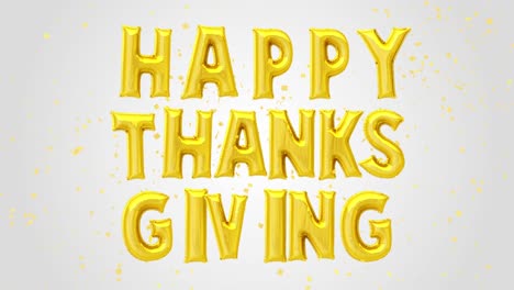happy thanksgiving gold balloons