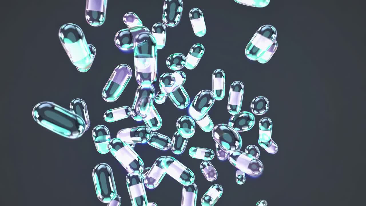 Abstract 3D Render of Floating Capsules
