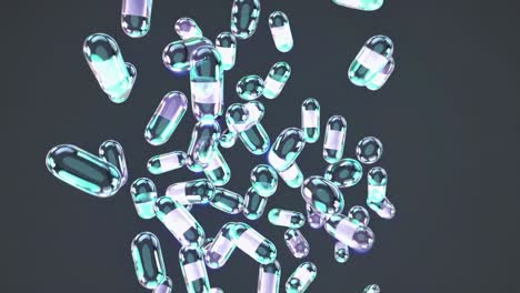 abstract 3d render of floating capsules