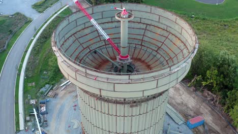 aerial of water tower under construction