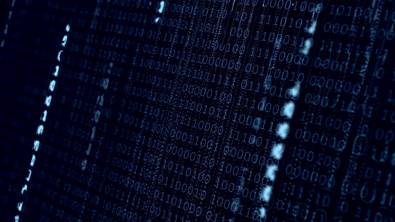 fondo de código binario de computadora azul.