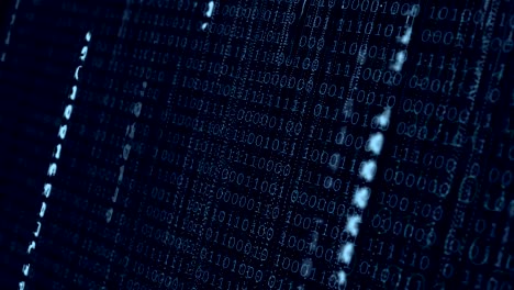blue binary computer code background.
