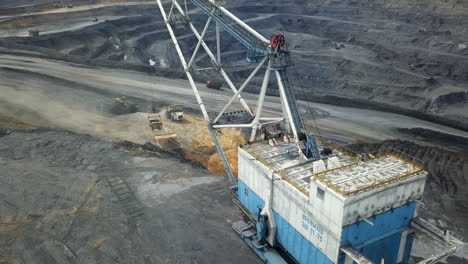 coal mine operation with large excavator