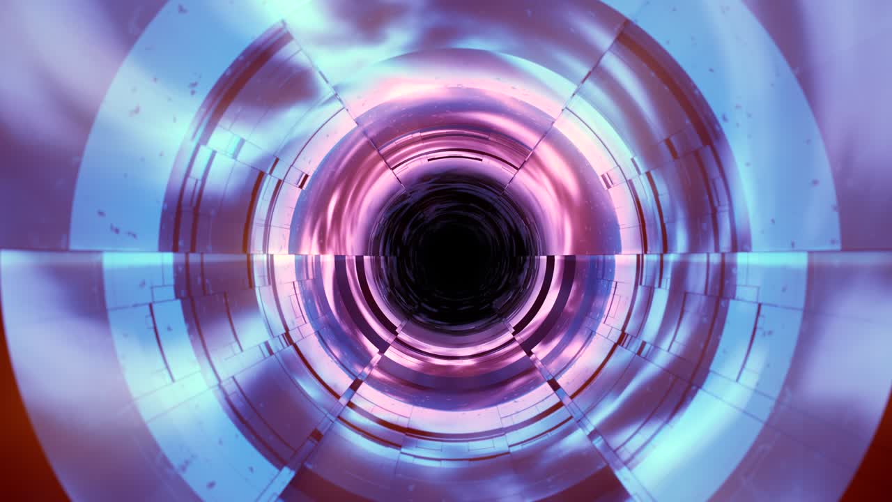 túnel abstracto con formas animación de bucle colorido