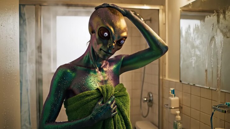 Un alieno in bagno