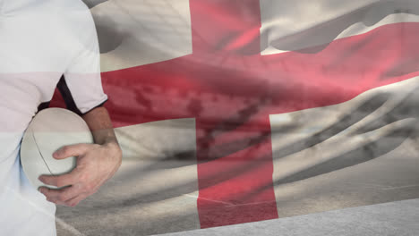 soccer player against english flag background