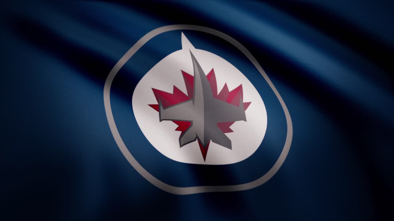 logo della squadra di hockey winnipeg jets su una bandiera