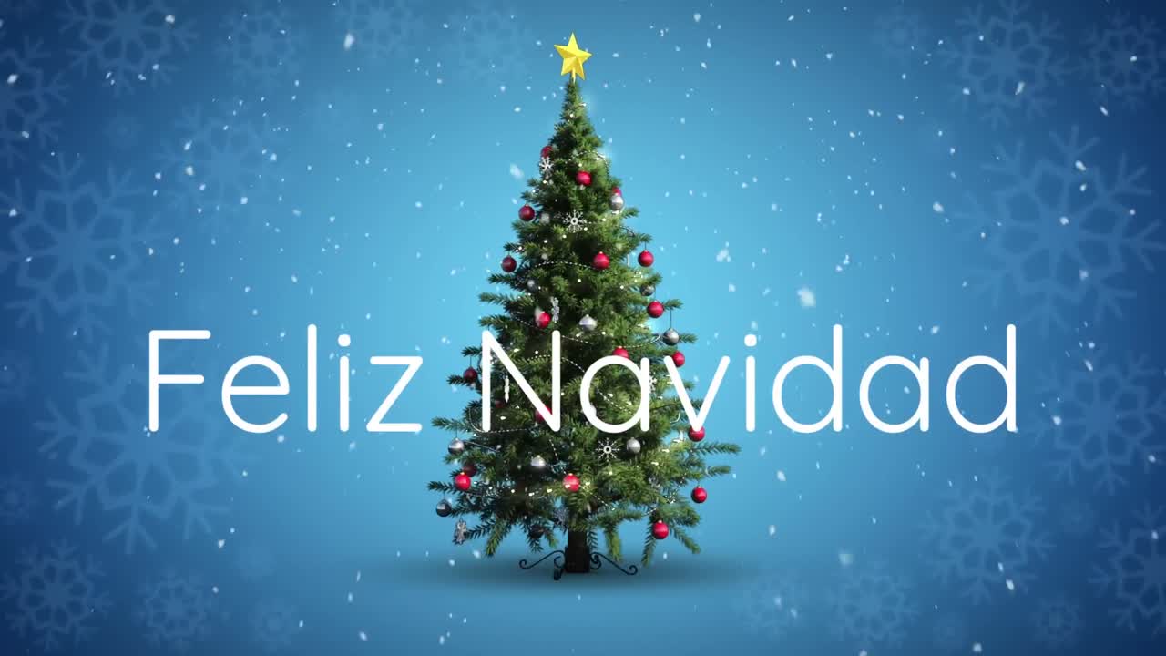 Feliz Navidad escrito sobre árbol de Navidad