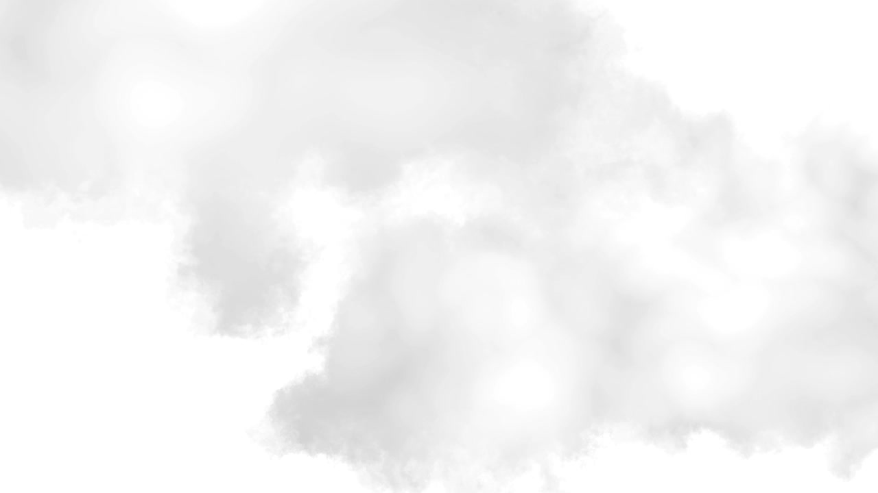 las nubes aisladas en blanco, con un bucle sin costuras.