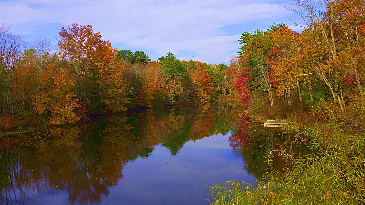 Beautiful Autumn Reflection in a Calm Lake