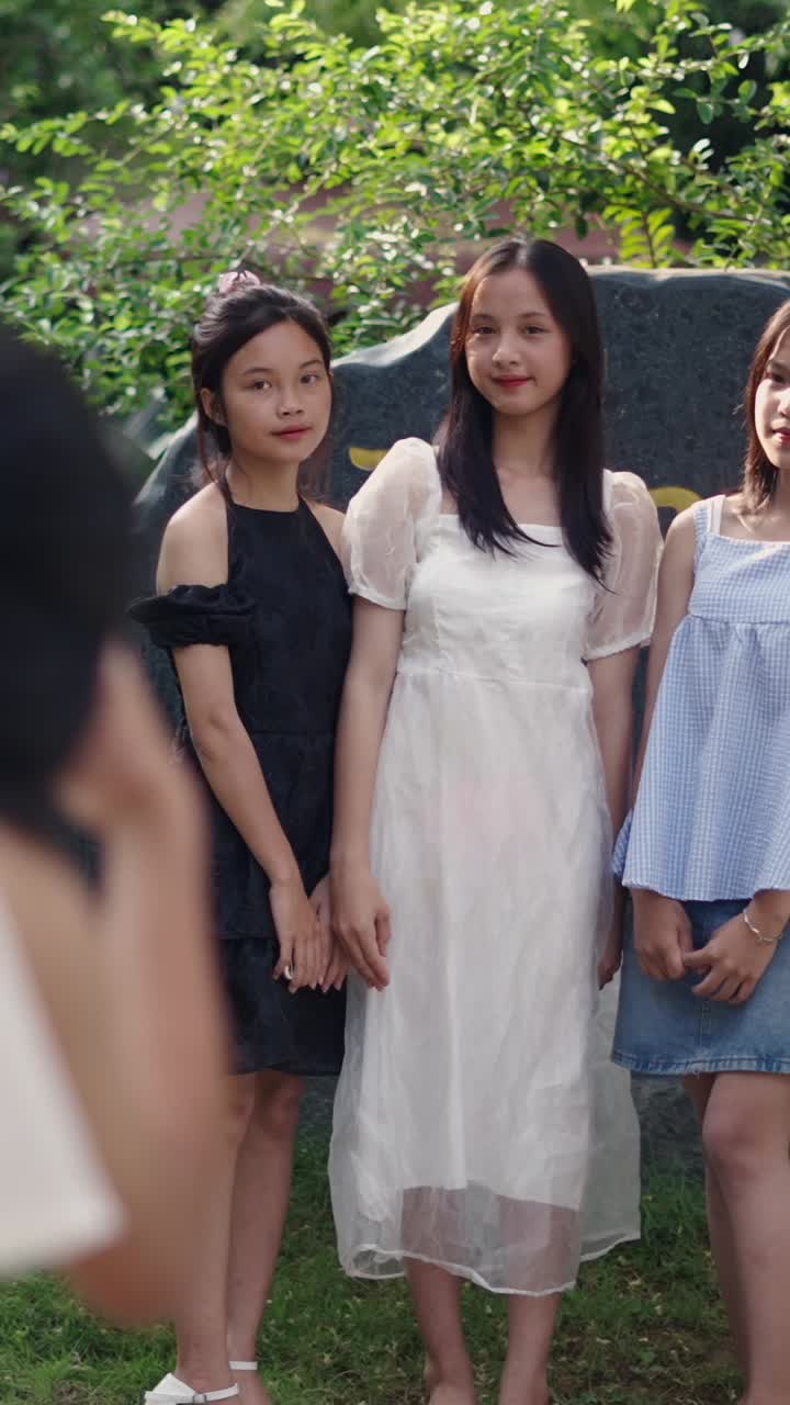 Group of young women outdoors