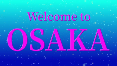 welcome to osaka message text animation motion graphics