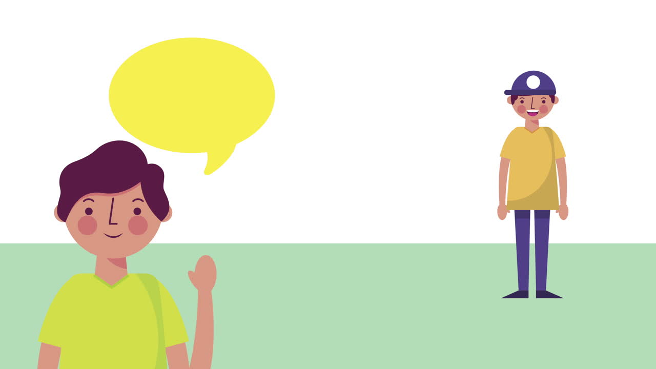 작은 학생 소년 캐릭터 애니메이션