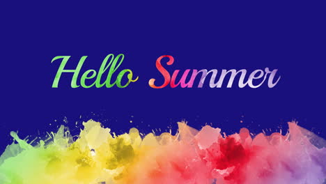 hello summer with watercolor art paint