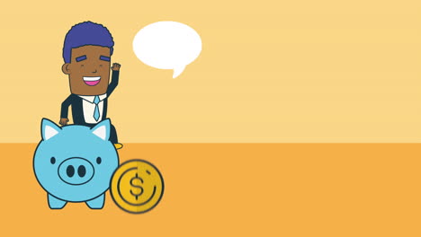 businessman with avatar character